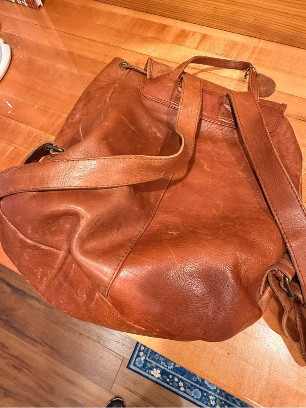 Premium Tan Leather Backpack -‎ Classic Casual Carry